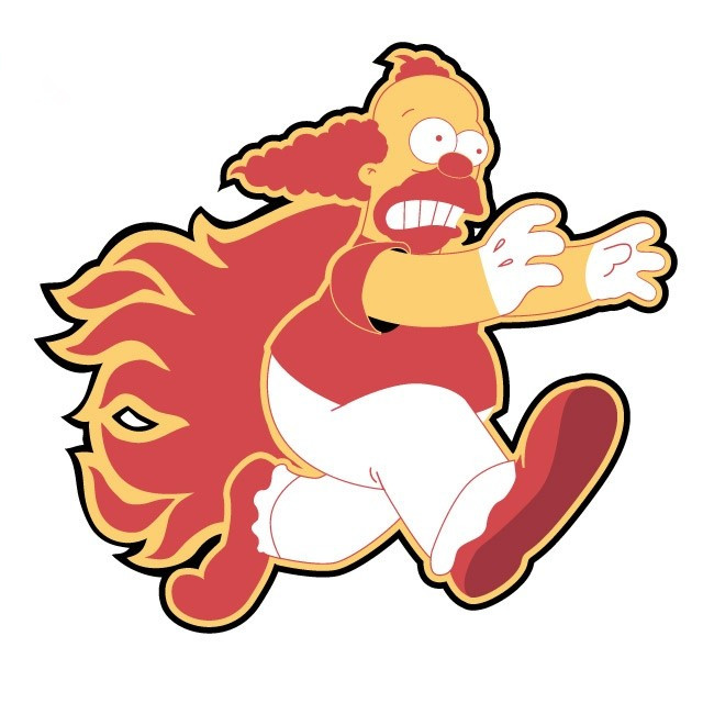 Calgary Flames Simpsons iron on heat transfer